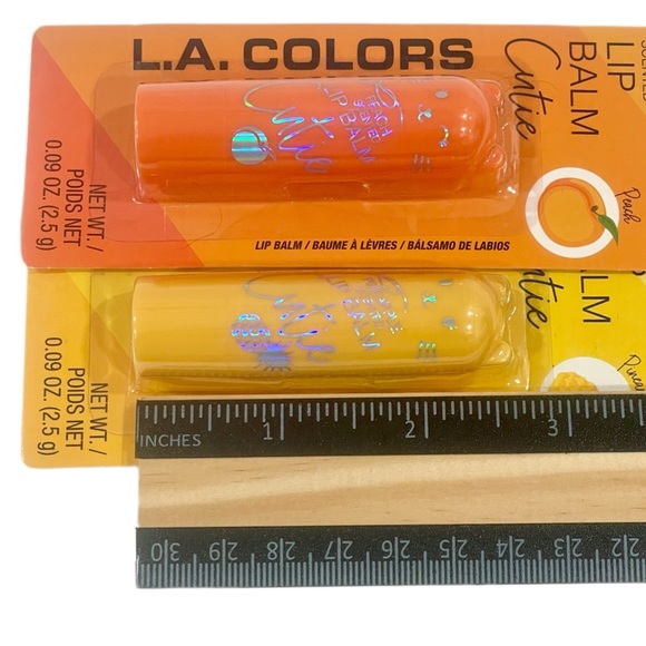 L.A. COLORS Cutie Scented Lip Balm Peach & Pineapple Flavors Set of 2 Unopened - Picture 6 of 7